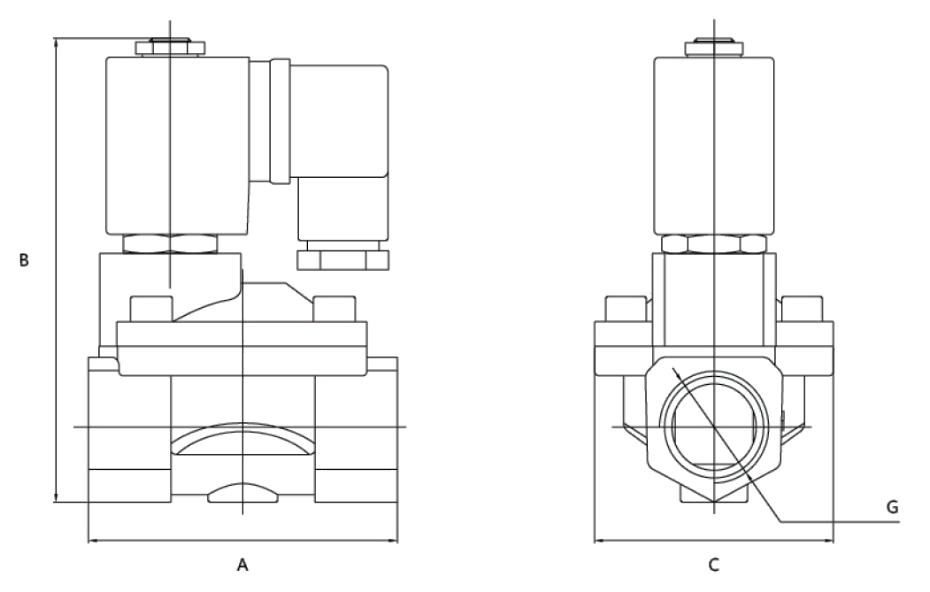 Клапан электромагнитный DN.ru VS400-NT-NC-220VAC 1 1/4ʺ Ду32 Ру10, соленоидный двухходовой, корпус - латунь, уплотнение - NBR, резьбовой, нормально закрытый, пилотный, катушка - 220В