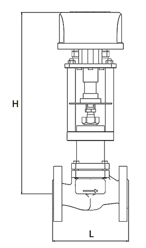Клапаны регулирующие АСТА Р213 ТЕРМОКОМПАКТ Ду50-125 Ру16, уплотнение - PTFE,  с электроприводом ЭПР 4.0 кН 220В (3-х поз. сигнал)