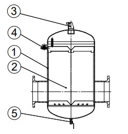 Сепаратор воздуха Гранэйр Тип С Ду350 Ру10 фланцевый, корпус - углеродистая сталь