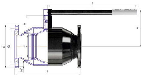 Кран шаровой ALSO КШ.Ф.П.40.40-02 Ду40 Ру40 полнопроходной, присоединение - фланцевое, корпус - сталь 09Г2С, уплотнение - PTFE, управление - ручка/рычаг