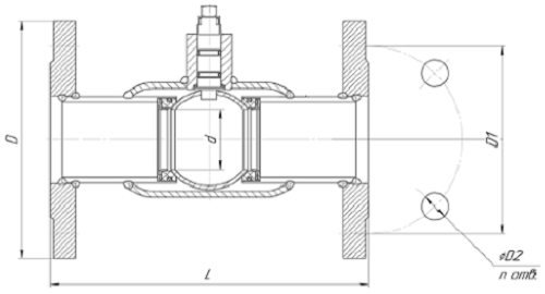 Кран шаровый LD КШ.Ц.Ф.Э  1″ Ду25 Ру40 фланцевый, стандартнопроходной, под электропривод, корпус - сталь 12Х18Н10Т