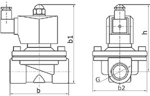 Клапан электромагнитный Росма СК-21 G1 1/2 Ду40 Ру7 стальной, нормально открытый, прямого действия, мембрана - NBR, с катушкой 220В