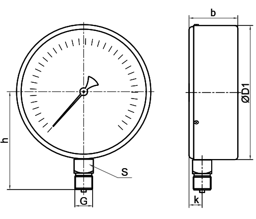 Манометр низкого давления Росма КМ-31Р (0-25kPa) G1/2 1.5 150мм, тип - КМ-31Р, радиальное присоединение, 0-25кПа, резьба G1/2, класс точности 1,5