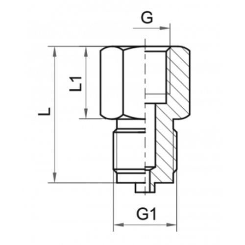Переходник для манометра Росма Py250, латунь, внутренняя/наружная резьба М20x1.5- G1/2″