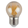 Лампа светодиодная ЭРА F-LED P45 E27 Шар 45 мм мощность - 9 Вт, цоколь - E27, световой поток - 770 лм, цветовая температура - 2700К, тип лампы - светодиодная LED, тип стекла - золотое, цвет свечения - теплый белый, форма - шарообразная