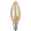Лампа светодиодная ЭРА F-LED B35 E14 Свеча 35 мм мощность - 7 Вт, цоколь - E14, световой поток - 655 лм, цветовая температура - 4000К, тип лампы - светодиодная LED, тип стекла - золотое, цвет свечения - нейтральный белый, форма - свеча