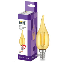 Лампа светодиодная IEK LLF-CВ35 7 Вт, 230 В, цоколь - E14, световой поток - 840 Лм, цветовая температура - 2700 К, цвет свечения - теплый, форма - свеча на ветру